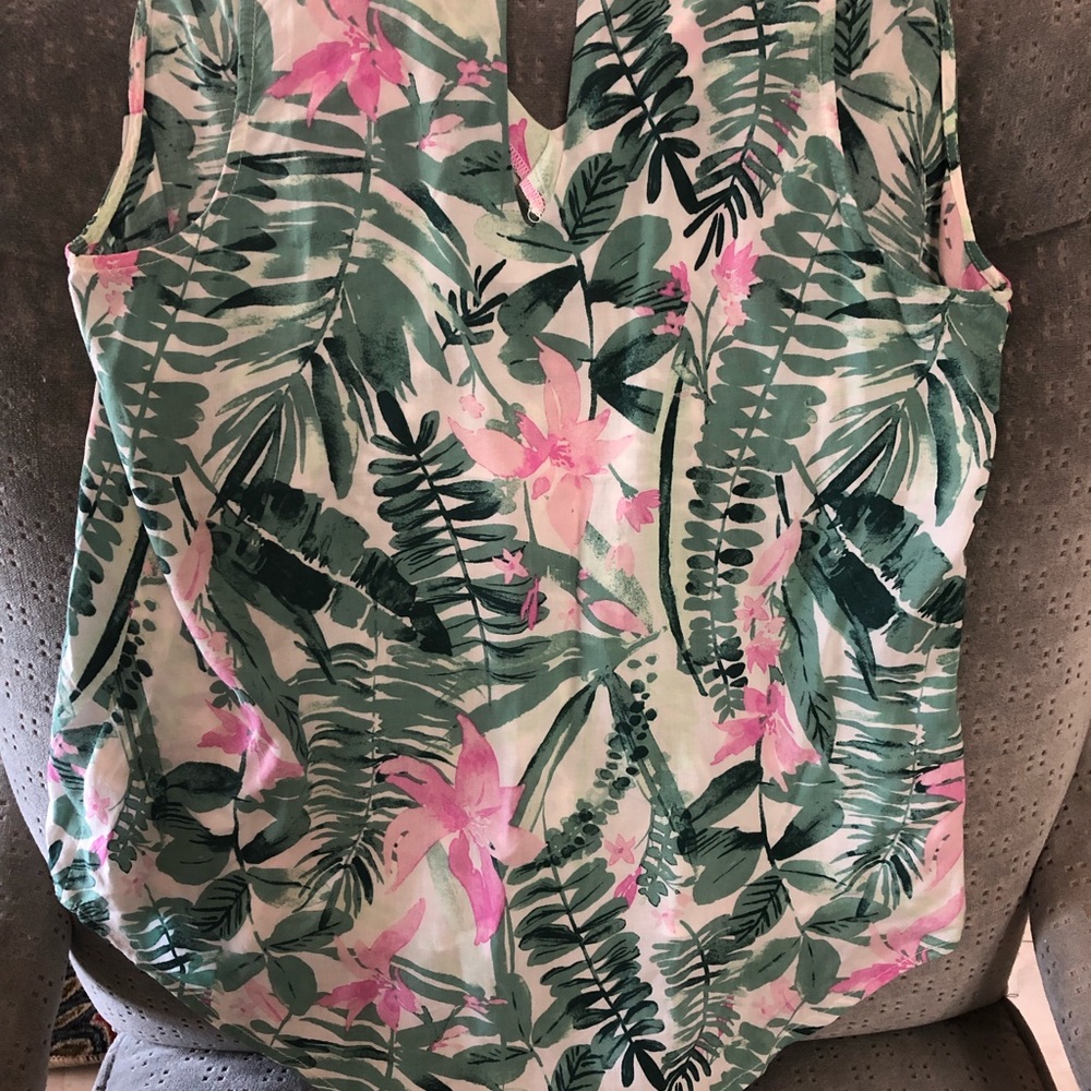 Fern and flower tank top